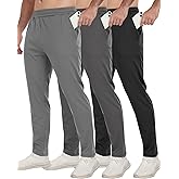 3 Pack Men's Workout Sweatpants with Pockets,Athletic Gym Tapered Joggers Pants for Men Running Pants