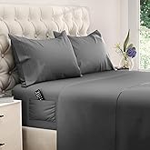 DREAMCARE Twin XL Sheet Sets - 4pc Cooling Sheets XL Twin Sheets - Twin XL up to 21” Deep Pocket – Hotel Luxury Extra Long 100% Brushed Microfiber with Side Pocket - D. Gray
