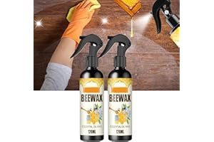 Lamvpker Bee Wax Furniture Polish Spray, Natural Micro-Molecularized Beeswax Spray, Bees Wax Furniture Polish and Cleaner, Suitable for Wooden Furniture, Wooden Floors (2Pcs*120ML)