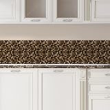 WALPLUS 15cm Metallic Brown Marble Mosaic Tile Stickers Pack of 24 view 3