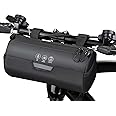 WOTOW Bike Handlebar Bag Waterproof - Bicycle Handlebar Roll Bag with Large Reflective Area, Bike Front Pouch with Waterproof Zipper Shoulder Strap Removable Straps for Cycling (Cylinder, 2L)