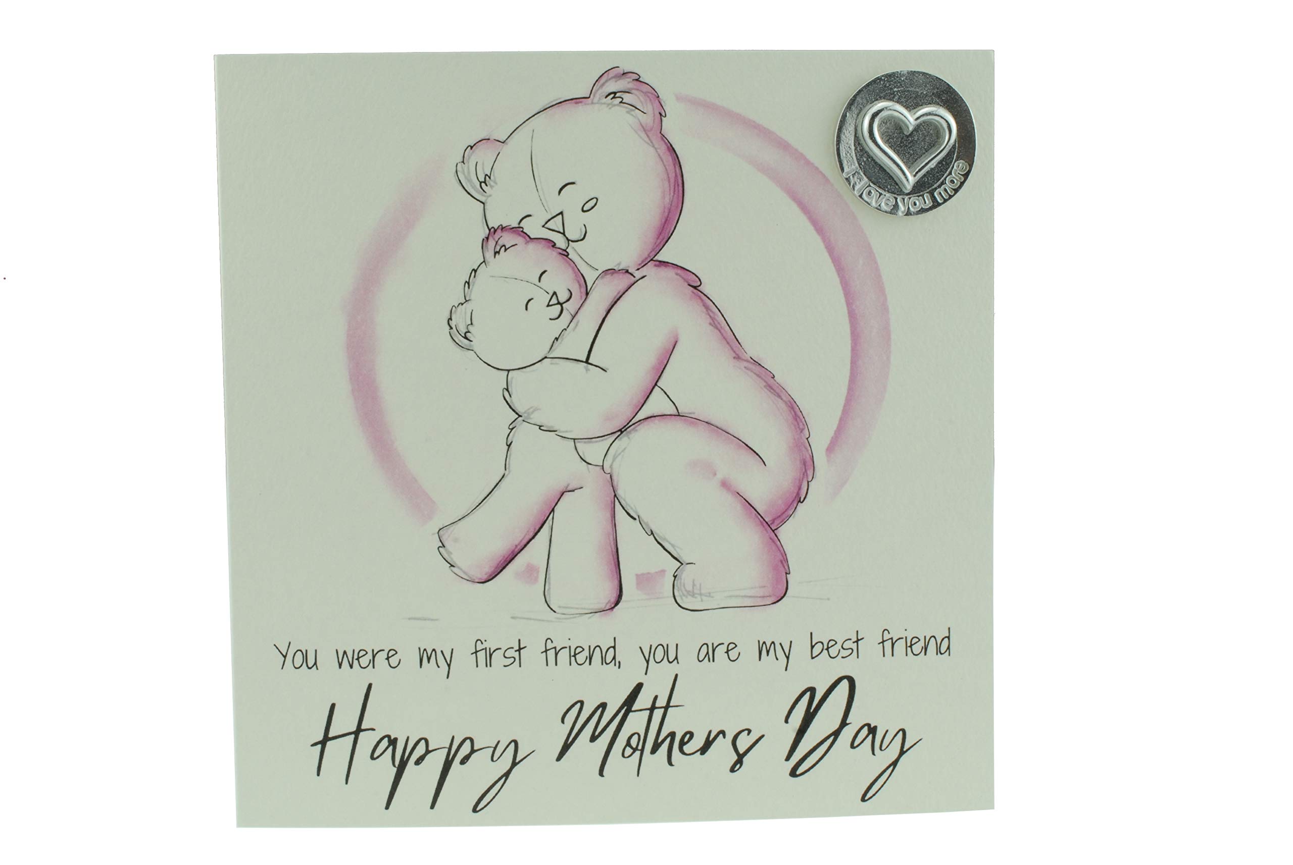 Lovely Mothers Day Card with Adorable Bears Hugging – Includes ‘I Love You More’ Gift Token (gc-mumhugilym)