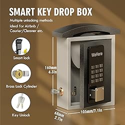 WeHere Key Lock Box Wall Mount with Key Drop