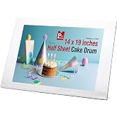 Paremmin White Half Sheet Cake Board, 19 x 14 Inch, 1/2 Inch Thick | Sturdy Cake Drums, Smooth Straight Edges, Waterproof, Oil-Proof, for Heavy Duty, Bakery, Wedding