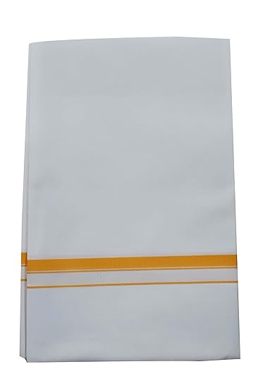 Men's Bombay Dyeing Premium 100% Cotton Double Dhoti,Size-380CM*127Cm_S116,White