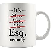 Panvola It’s Esq Actually Lawyer Gifts for Women Female Law Student Graduation Gifts for New Lawyers Attorney Novelty Drinkware Ceramic Mug 11 oz White