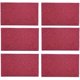 QLXHBOT 3M Scotch Brite 7447 Very Fine Grade General Purpose Sanding Hand Pads 6Pcs 200 x 125mm/8" x 5" Red