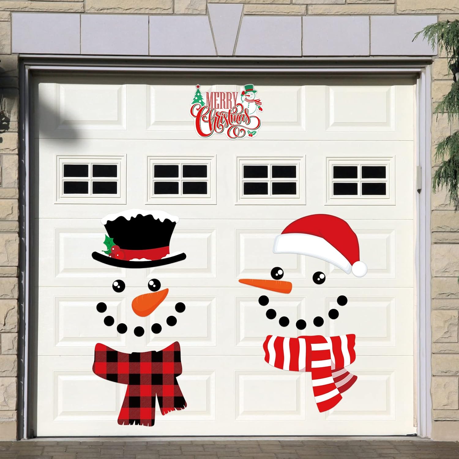 Garage Door Decorations - 25 Pieces Merry Christmas Garage Door Stickers Magnets Christmas Refrigerator Decals Weather Resistant Garage Magnets Decoration Xmas Home Decor Magnetic Stickers for Car DIY Holiday (Snowman Style)