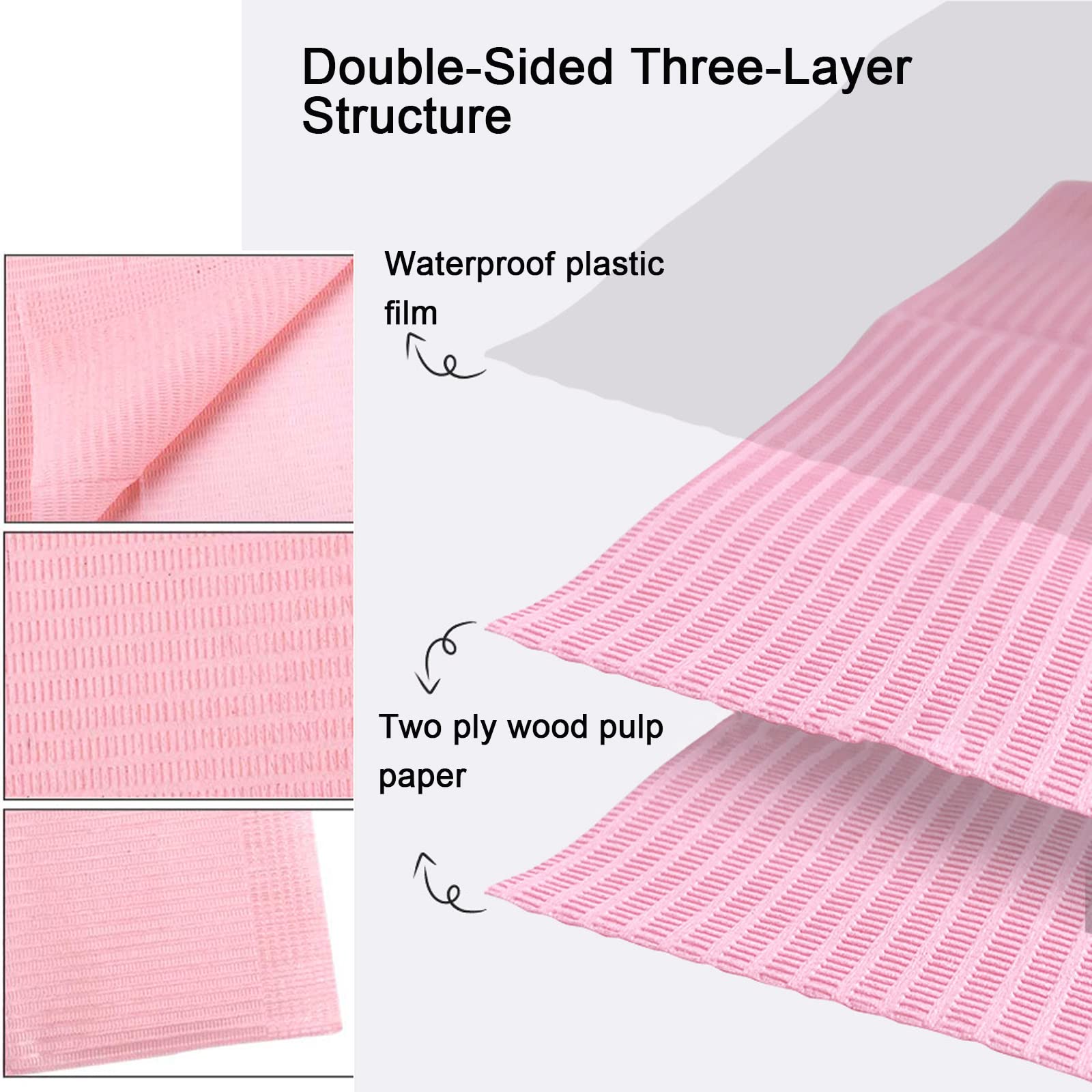 LXIANGN 125PCS Disposable Nail Art Table Towels Mat 13" X 17" Waterproof 3 Ply Nail Art Mat Paper Sheet Clean Pads Tattooing Table Mat Nail Table Cover Tattoo Supplies (Pink) - Image 5