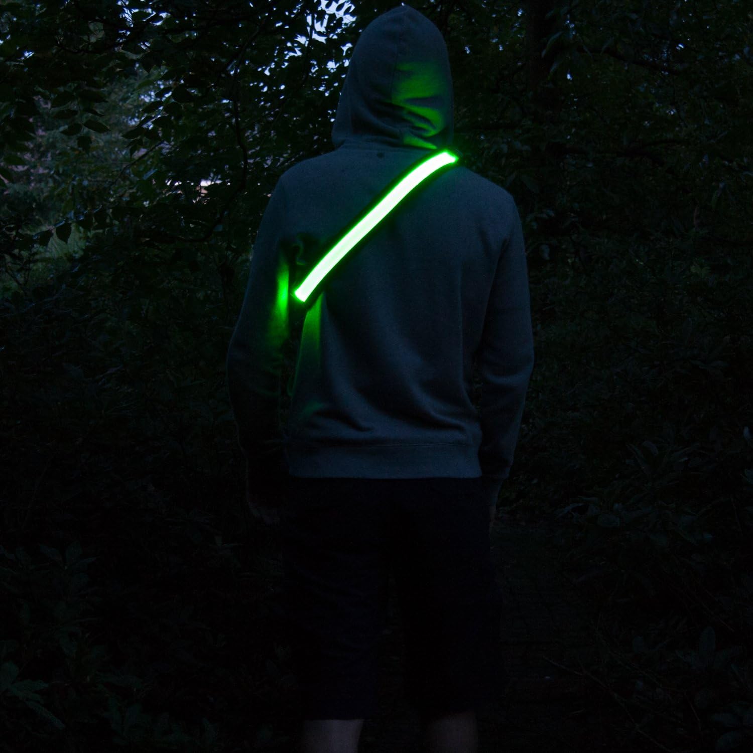 LED Reflective Belt - USB Rechargeable - High Visibility Gear for Running, Walking & Cycling - Fits Women, Men & Kids - Fully Adjustable & Lightweight - Safer Than a Reflective Vest - Green, Red, Blue : Sports & Outdoors