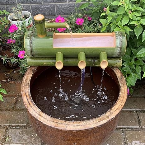Amazon 竹のアクセント竹の噴水庭の装飾噴水ポンプ付き庭の装飾滝屋外日本の彫刻彫像芸術品工芸品 90cm 置物 オブジェ オンライン通販