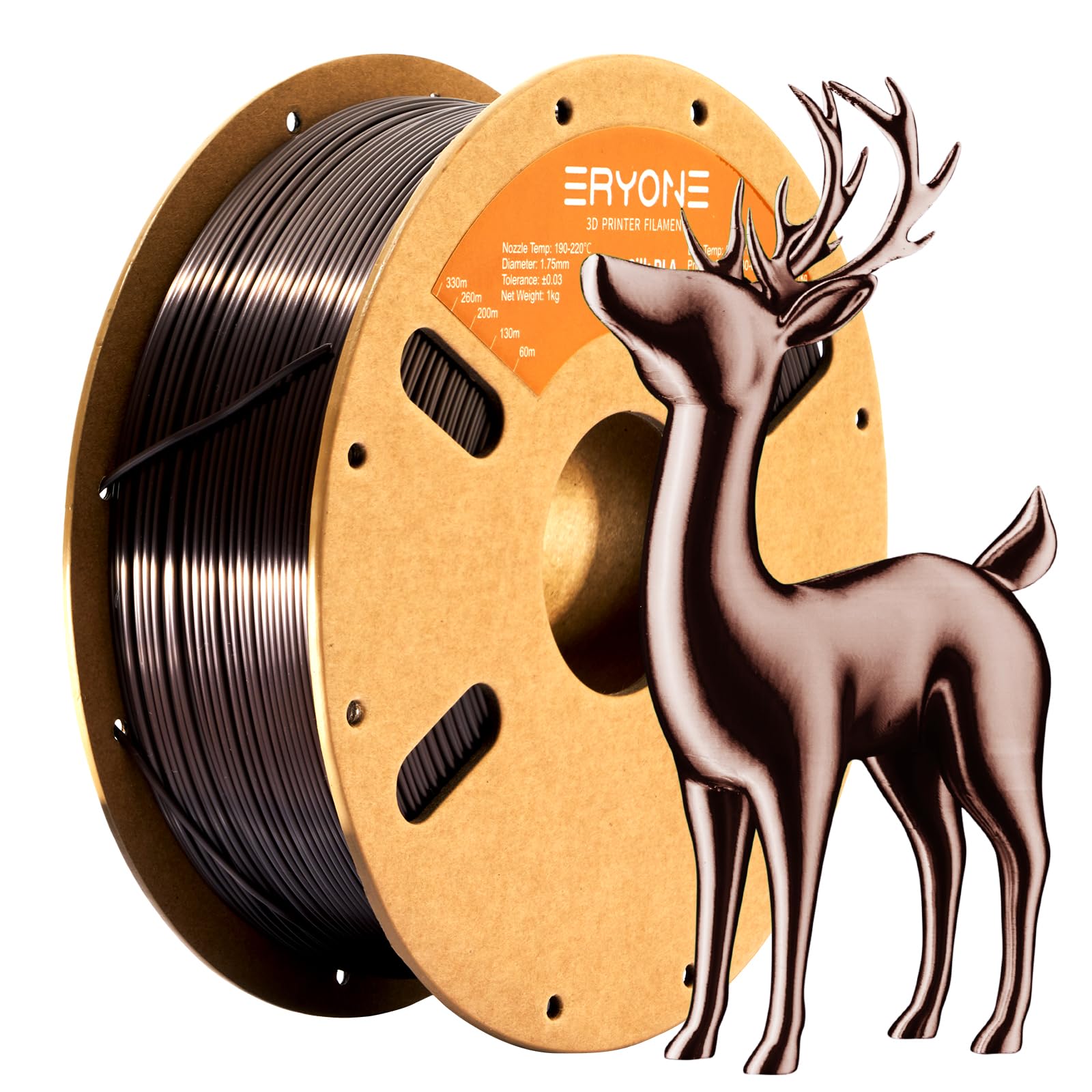 ERYONE Ultra Silk PLA Filament, Silky Glossy Finish Filament, 1.75mm,+/-0.03mm, 1kg(2.2LBS)/Spool, Ultra Silk Dark Gold