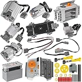 Power Functions Motor Kit 12 in 1 Full Set for Technic Building Blocks Upgrades Includes M, L, XL, Servo, Train Motors, Remote Control Mechanical Engineering, STEM, Creative Building for Kids &amp; Adults