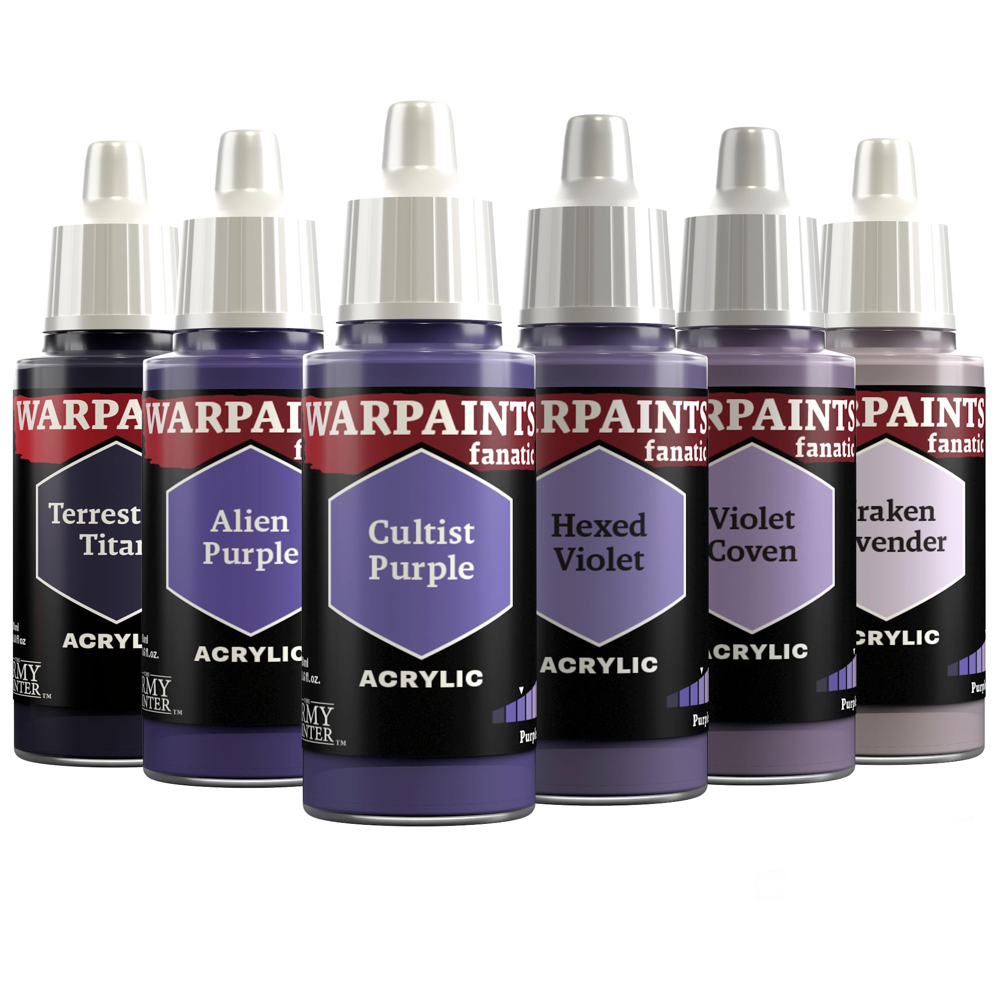 The Army Painter, Warpaints Fanatic Flexible Triad: Purples, 6 x 18 ml acrylic paints - Miniature quality hobby paint for Dungeons and Dragons (DnD) & Warhammer Miniatures