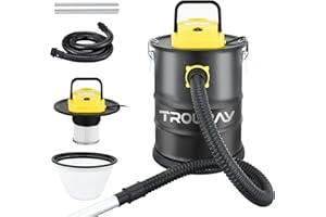 TROURAY Ash Vacuum Cleaner,2.6 Gallon Heat-Resistant Lightweight Canister Vac Cleaners with 800W Powerful Suction and Blowing for Home