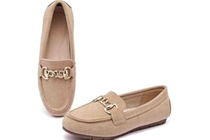 ABEJOJO Women's Loafer Shoes, Comfortable Slip on Casual Flat Penny Shoes for Walking, Driving, Dressy