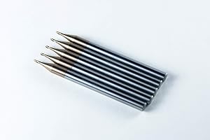 Jarrow Tool Carbide Ball Nose End Mill for CNC Machine Milling Tools, for Alloy Steels/Hardened Metals - 2 Flute - 55HRC TiAlN Coated (5Pcs, 1/32)