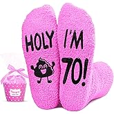 HAPPYPOP 70TH 65TH Birthday Gifts - 61 62 63 64 66 67 68 69 Birthday Gifts Socks for Women