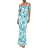 MASCOMODA Spaghetti Strap Long Maxi Dresses for Women 2025 Summer Floral Sexy Bodycon Backless Formal Wedding Guest Dress