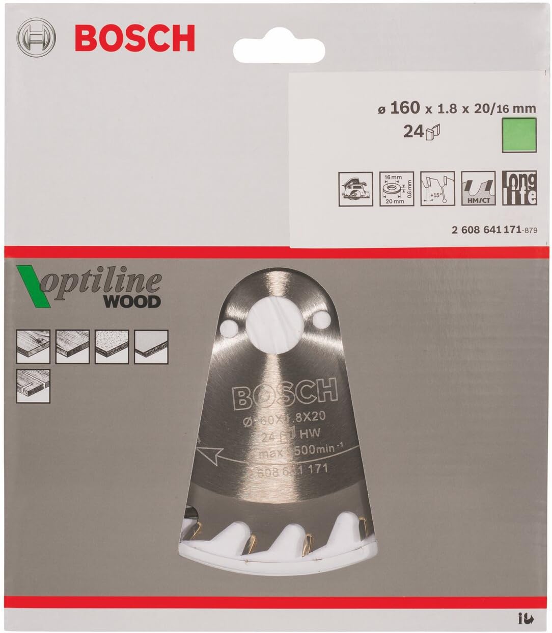 Bosch 1x PRO Wood Circular Saw Blade for Corded Hand-Held Circular Saws (for Softwood Hardwood, diameter mm - Image 3