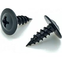 #10-12 Steel Sheet Metal Screws - Black Oxide Pan Head 1 Inch (100 Pack)