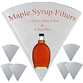 Maple Syrup Filters Set, 7 PCS, 1 Heavy Duty Filter and 6 Pre-filters, Food Grade Material, 1 Quart Capacity and Cone Shape, 