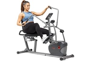 Sunny Health & Fitness Smart Recumbent Bike, Full-Body Home Training with Arm/Leg Exercisers, Indoor Cycling Workout Machine Plus Adjustable Seat & Bulit-in Pulse Sensors, Free SunnyFit App Connection