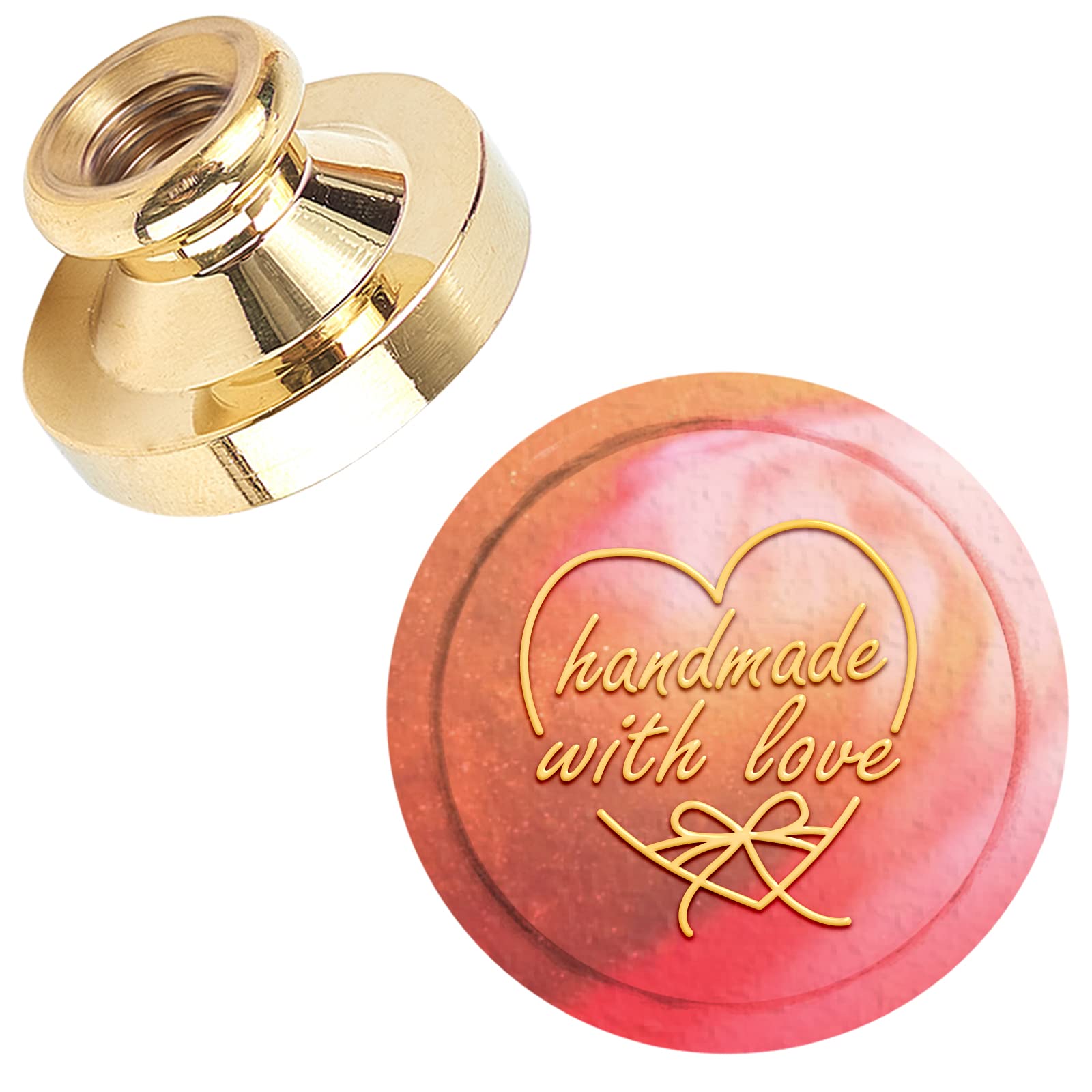 CRASPIRE Wax Seal Stamp Head Handmade with Love Removable Sealing Brass Stamp Head for Creative Gift Envelopes Invitations Cards Decoration