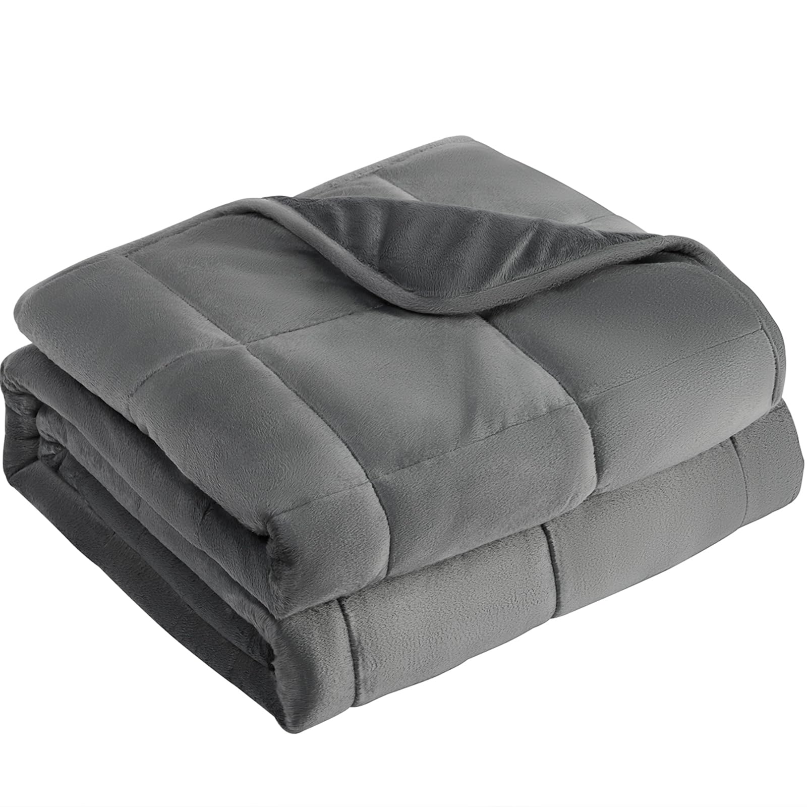 L'AGRATY Weighted Blanket - 48"x72" 15lbs Soft Breathable Heavy Blanket Minky Material with Glass Beads for Adult All-Season Summer Fall Winter Soft Thick Comfort Image