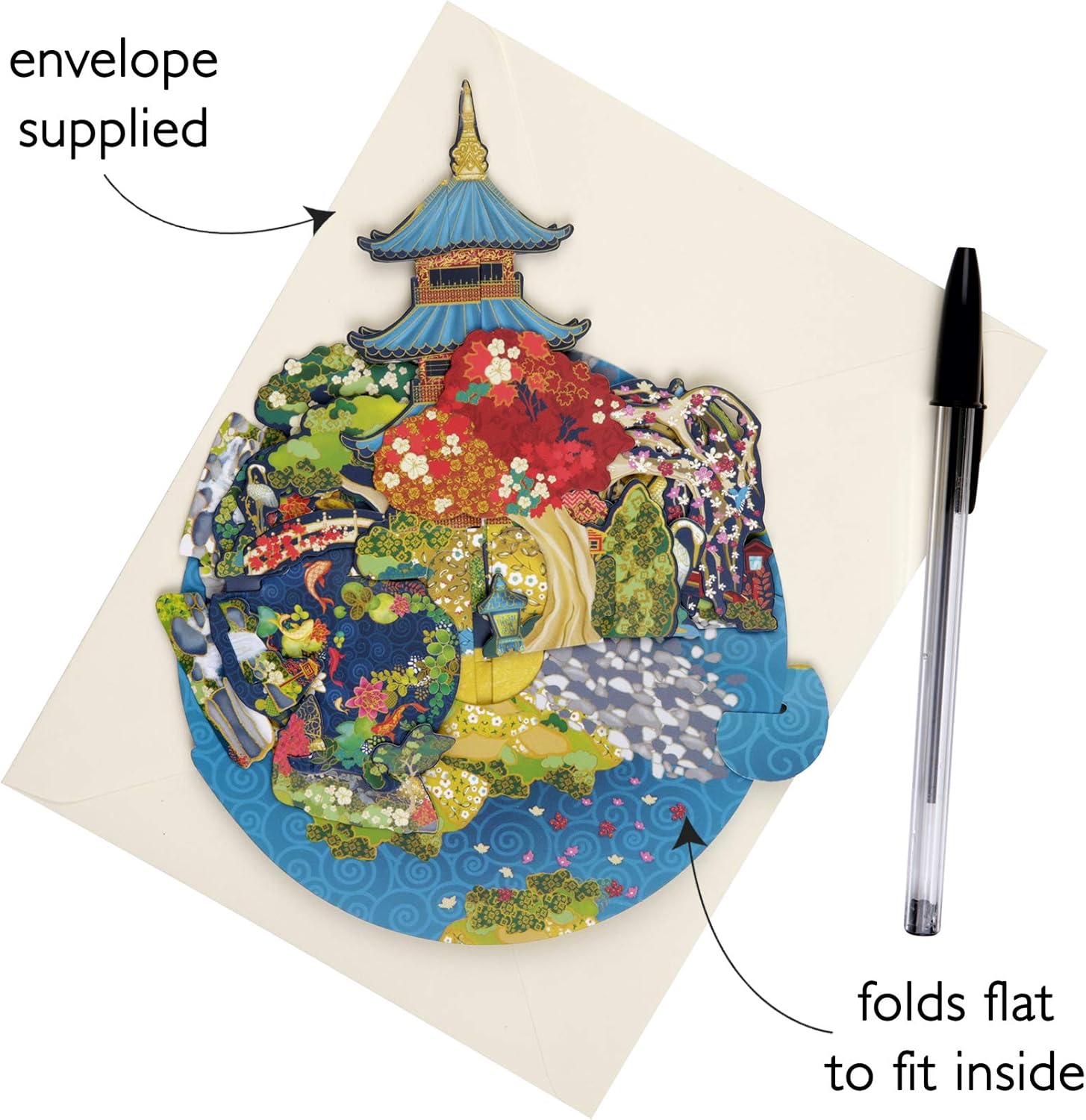 SANTORO Pirouette, 3D Pop Up Greeting Card - Japanese Garden - for Her for Him Birthday, Mothers Day, Fathers Day - Image 4