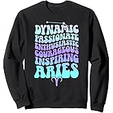 Aries Zodiac Sign Groovy Aries Birthday Aries Astrology Sweatshirt