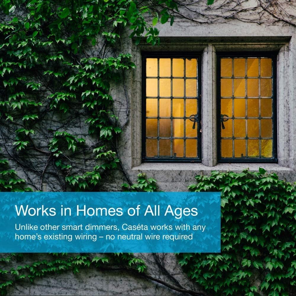 Lutron P-BDG-PKG2W-A Wireless Deluxe Dimmer Bridge Caseta Smart Start Kit, White, 2 Count - - 