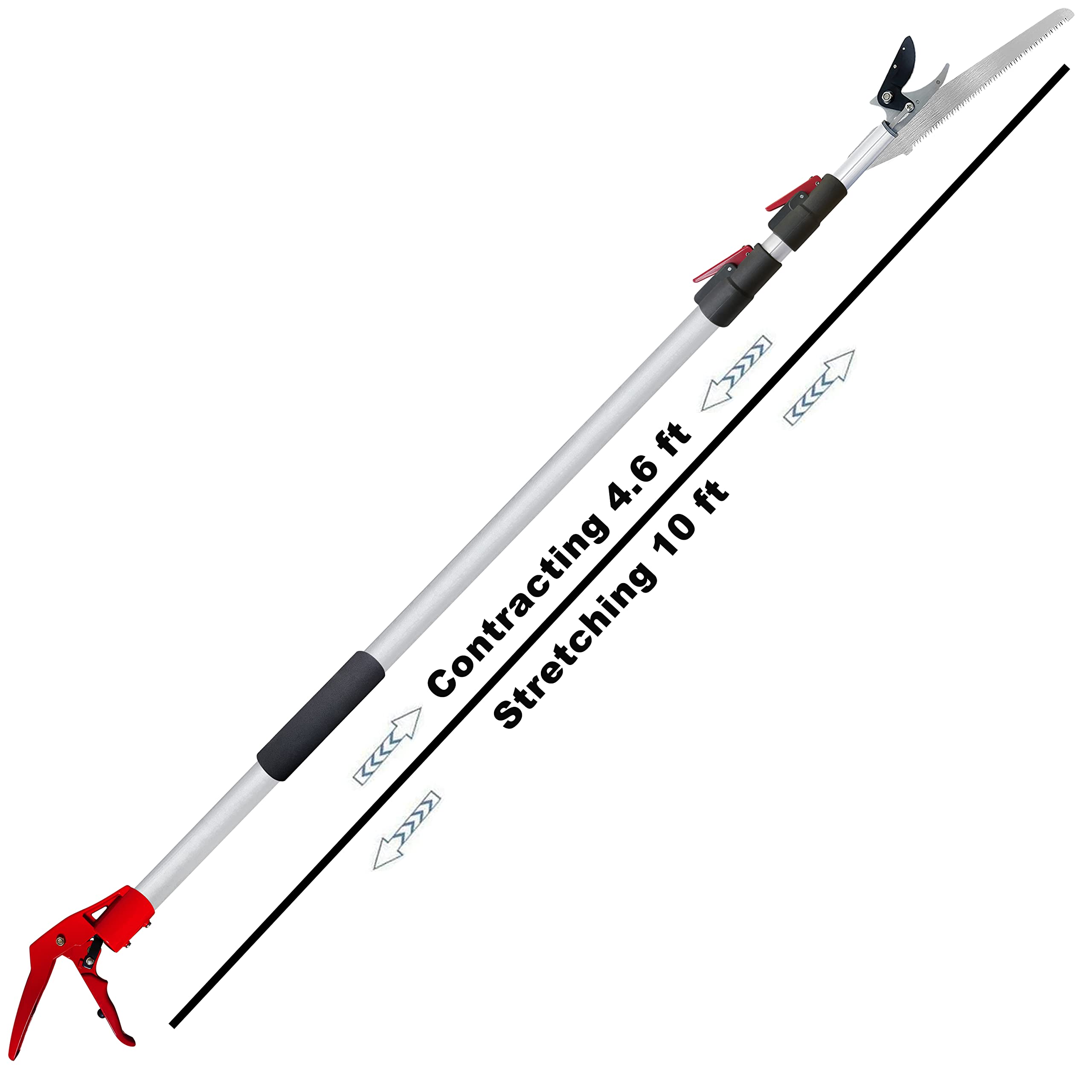 Photo 1 of (Used)(incomplete)  4.6-10 Foot Extendable Tree Pruner, Cut and Hold Pruning Trimmer, Long Reach Pole Saw