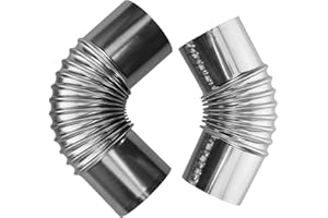 NUOBESTY 2Pcs Stainless Steel 45 and 90 Degree Stove Flue Pipe Elbow Chimney Extension for Outdoor Camping