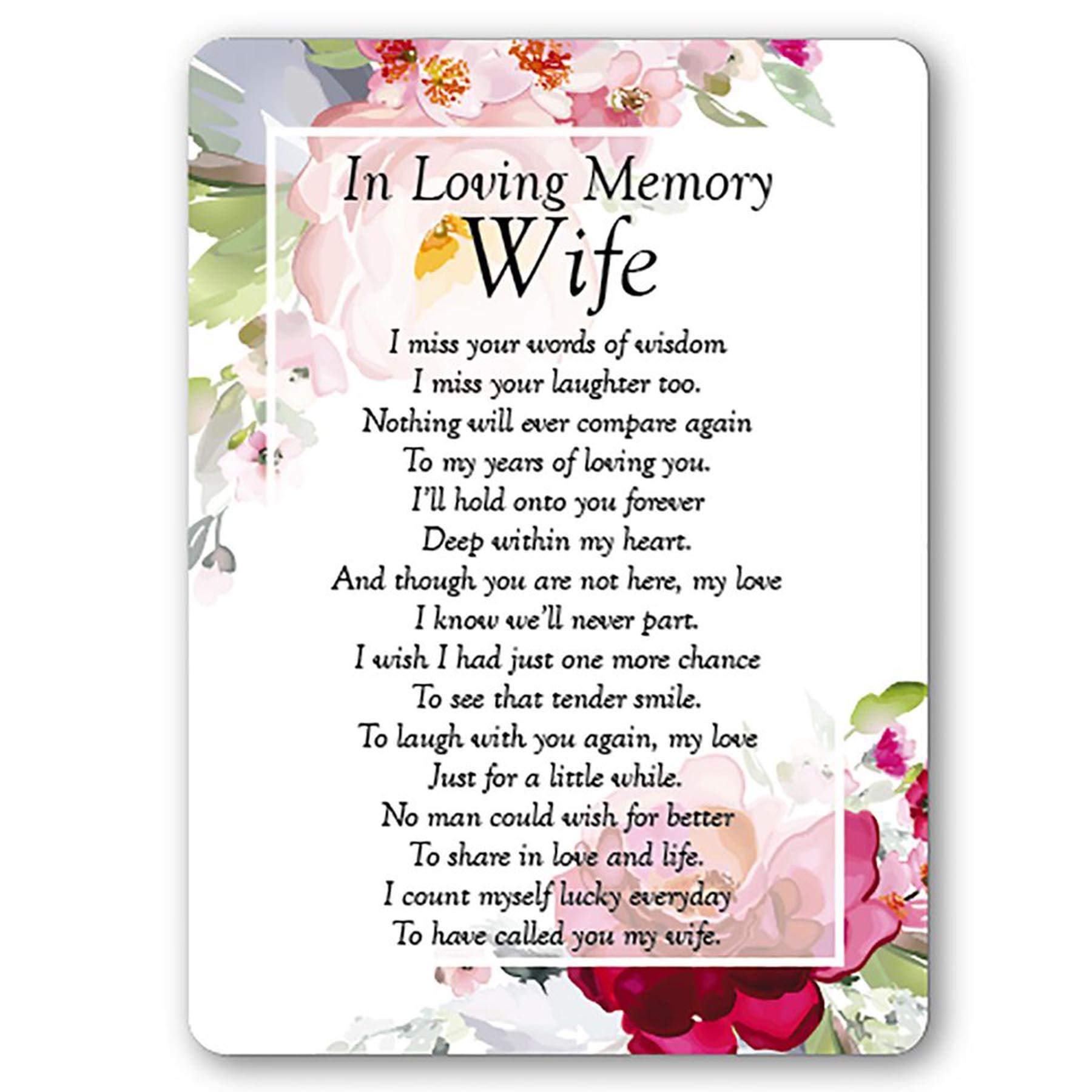 In Loving Memory Wife Waterproof Graveside Memorial Card - TY194