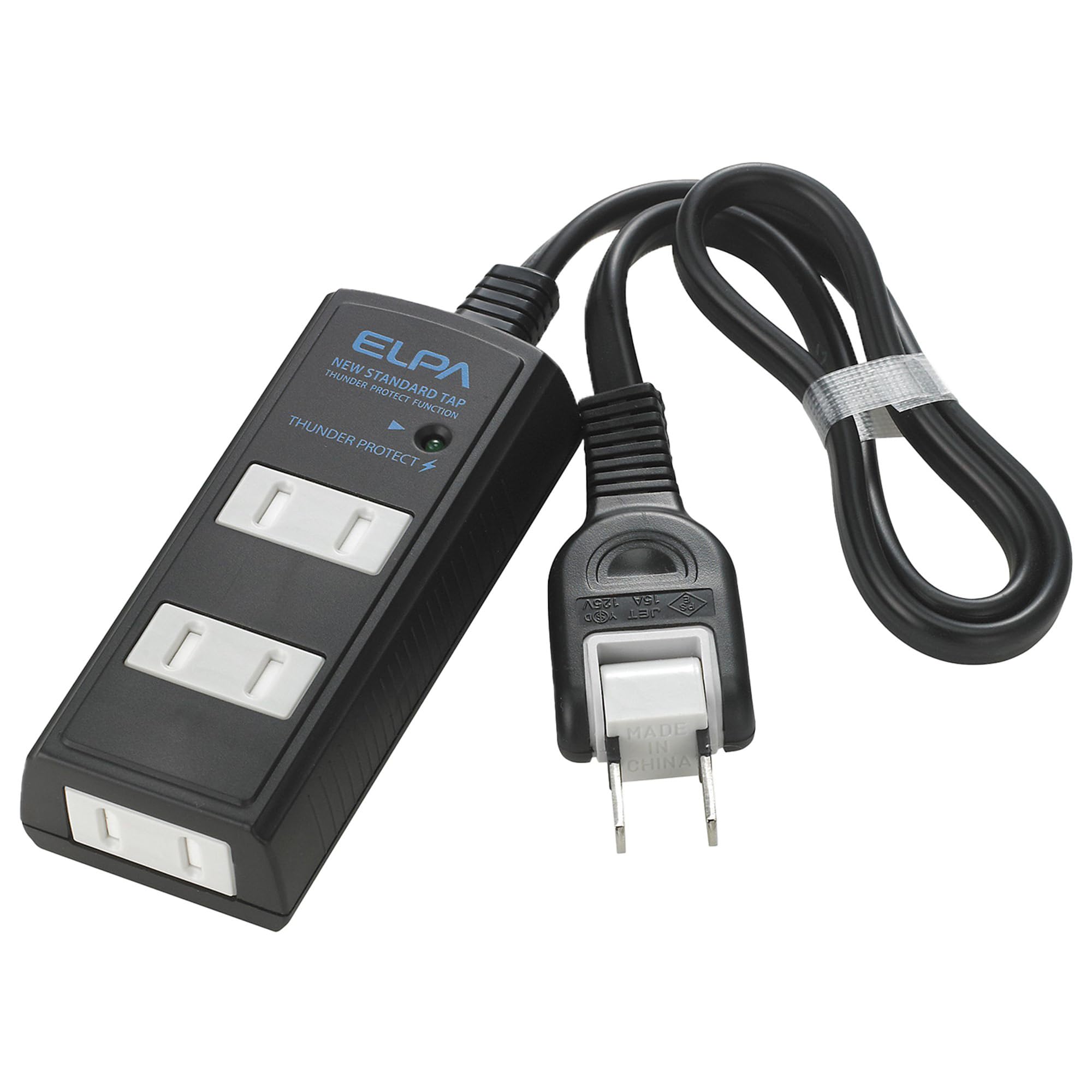 エルパ コード付タップ 黒の商品画像