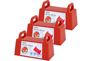 Superio Snow Brick Maker Igloo Fort Block Form Outdoor Winter Snow Toys Sand Castle Building Kit for Adults and Kids Sandbox, Beach, Sand Toys (Red), 3 Pack