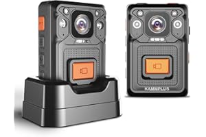 KAMMPLUS KP22-128GB Memory 2K Body Camera,14-Hours Video Record,1440P,H.265,Night Vision,Pre-Recording,GPS,Body Cameras with Audio and Video Recording for Police,civilians,Safety (1440P 128GB)