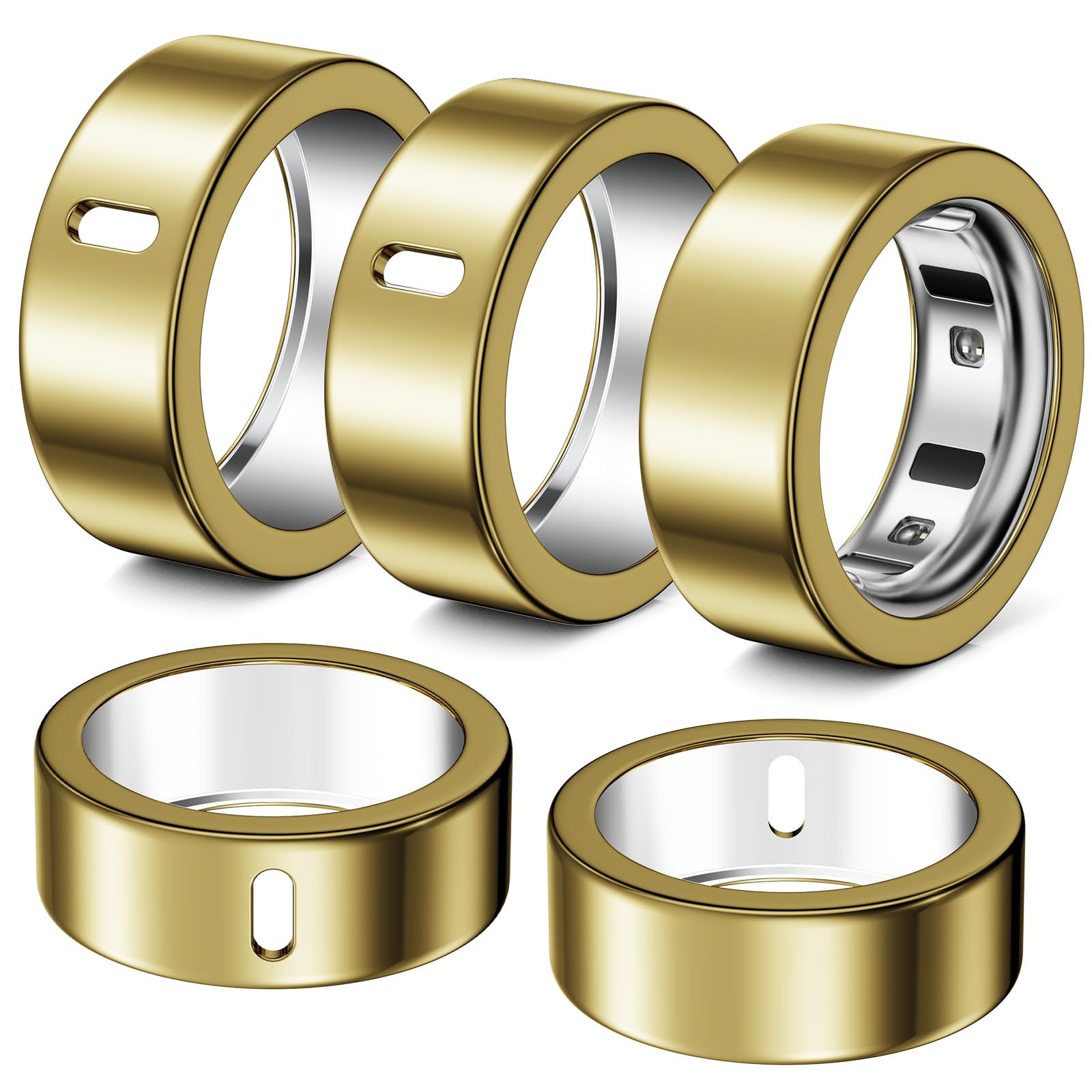 Hexasider 5 Pack Ring Cover Compatible with Oura Ring Gen 4/Oura Ring Gen 3 Horizon/Heritage, Abrasion-Resistant TPU Case for Oura Ring Protector Accessories for Oura Size 8