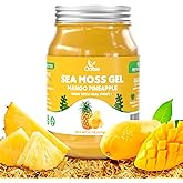 OALSE Sea Moss Gel Mango Pineapple Flavor - Natural Seamoss Gel with 92 Minerals and Vitamins - Non-GMO, Gluten-Free, Vegan -