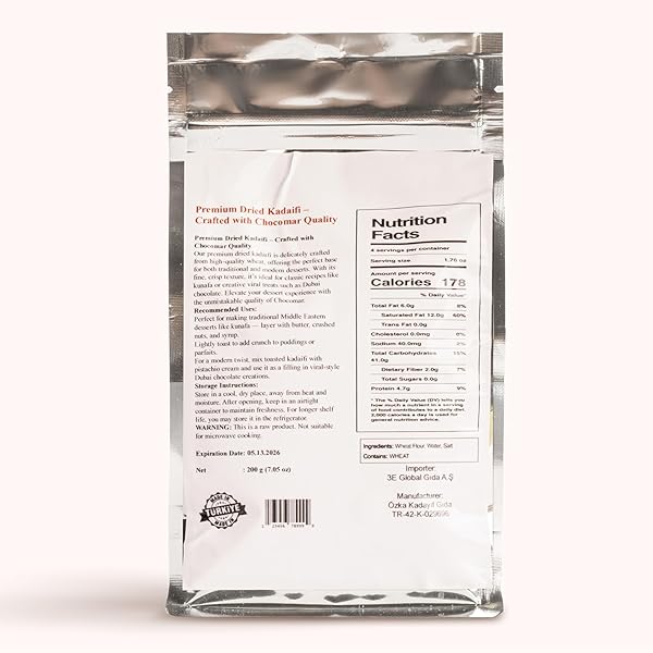 PREMIUM DRIED KATAIFI – IDEAL FOR DUBAI CHOCOLATE BAR DESSERTS | SHREDDED FILLO DOUGH 7.05 OZ (200G)