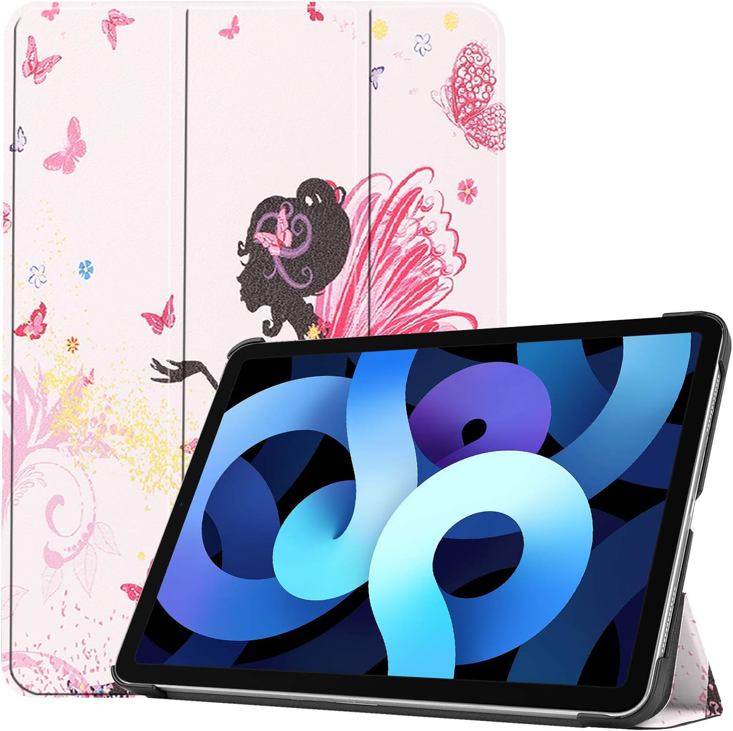 Lobwerk Case for Apple iPad Air 4 2020 4th Generation 10.9 Inch Smart Cover Case with Stand Function and Auto Sleep/Wake Function