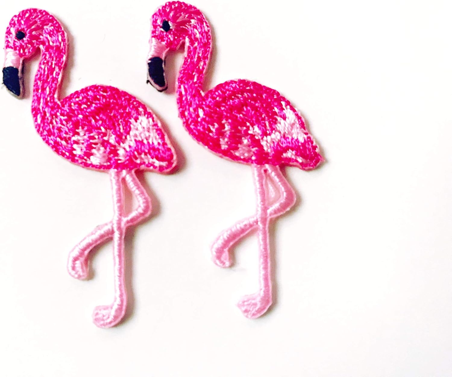 Amazon Com Th Set Of 2 Tiny Mini Pink Flamingo Cute Bird Logo Cartoon Patch Embroidered Sew On Iron On Patch For Backpacks Jeans Clothing Etc Arts Crafts Sewing
