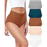 RHYFF Womens Underwear Cotton Lace Panties High Waist Panty Soft Breathable Ladies Hipster Full Coverage Briefs S-3XL