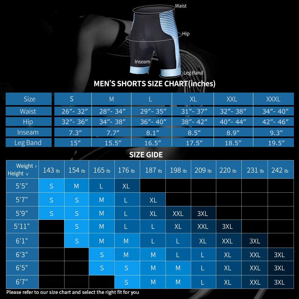 NEENCA Men's Bike Cycling Shorts with 4D Sponge Gel Padded, Cycling Underwear Pants, Bicycle Riding Tights, Breathable: Clothing