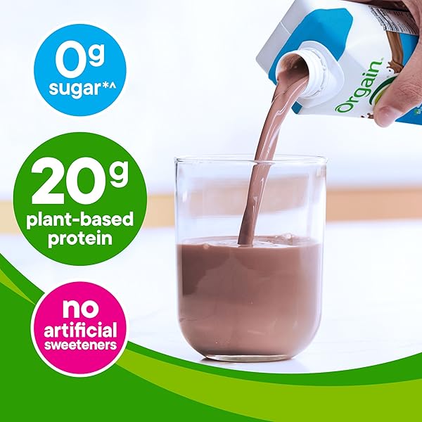 ORGAIN ORGANIC VEGAN PROTEIN SHAKE, CREAMY CHOCOLATE – 20G PLANT BASED PROTEIN, READY TO DRINK, FRUITS & VEGETABLES, GLUTEN FREE, KOSHER, NO SOY OR DAIRY INGREDIENTS, 11 FL OZ (PACK OF 12)