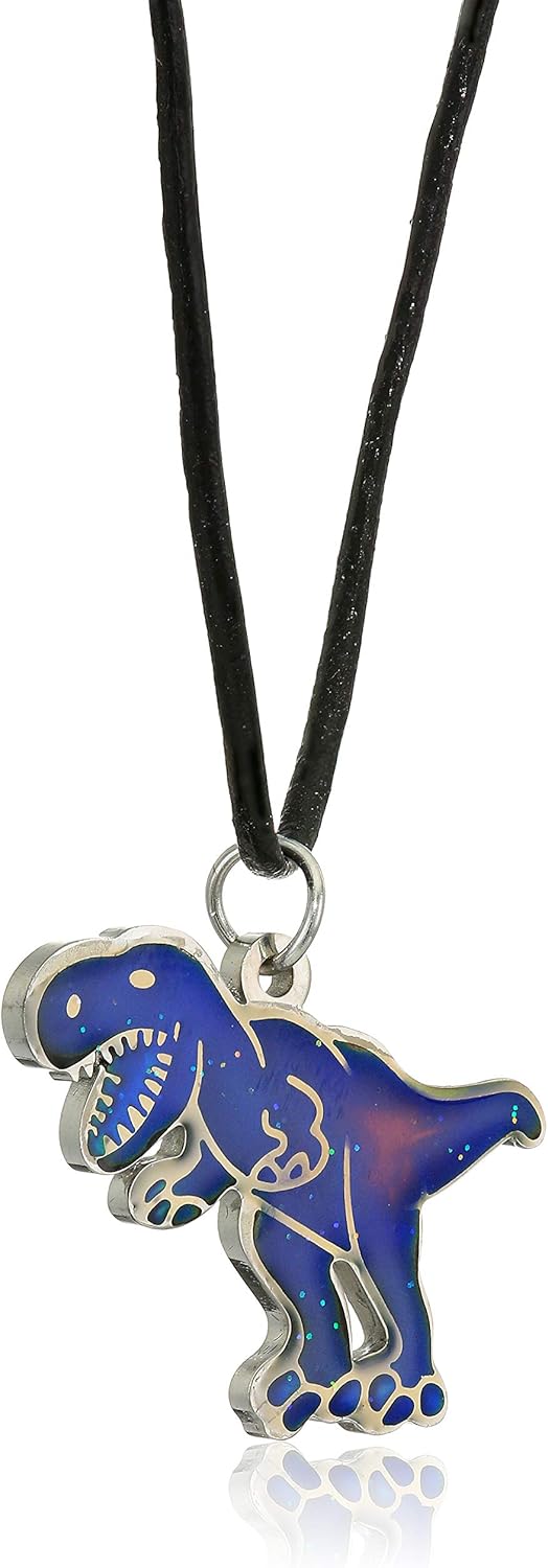 Ello Elli T-Rex Dinosaur Color Changing Mood Pendant Necklace for Boys & Girls: Clothing