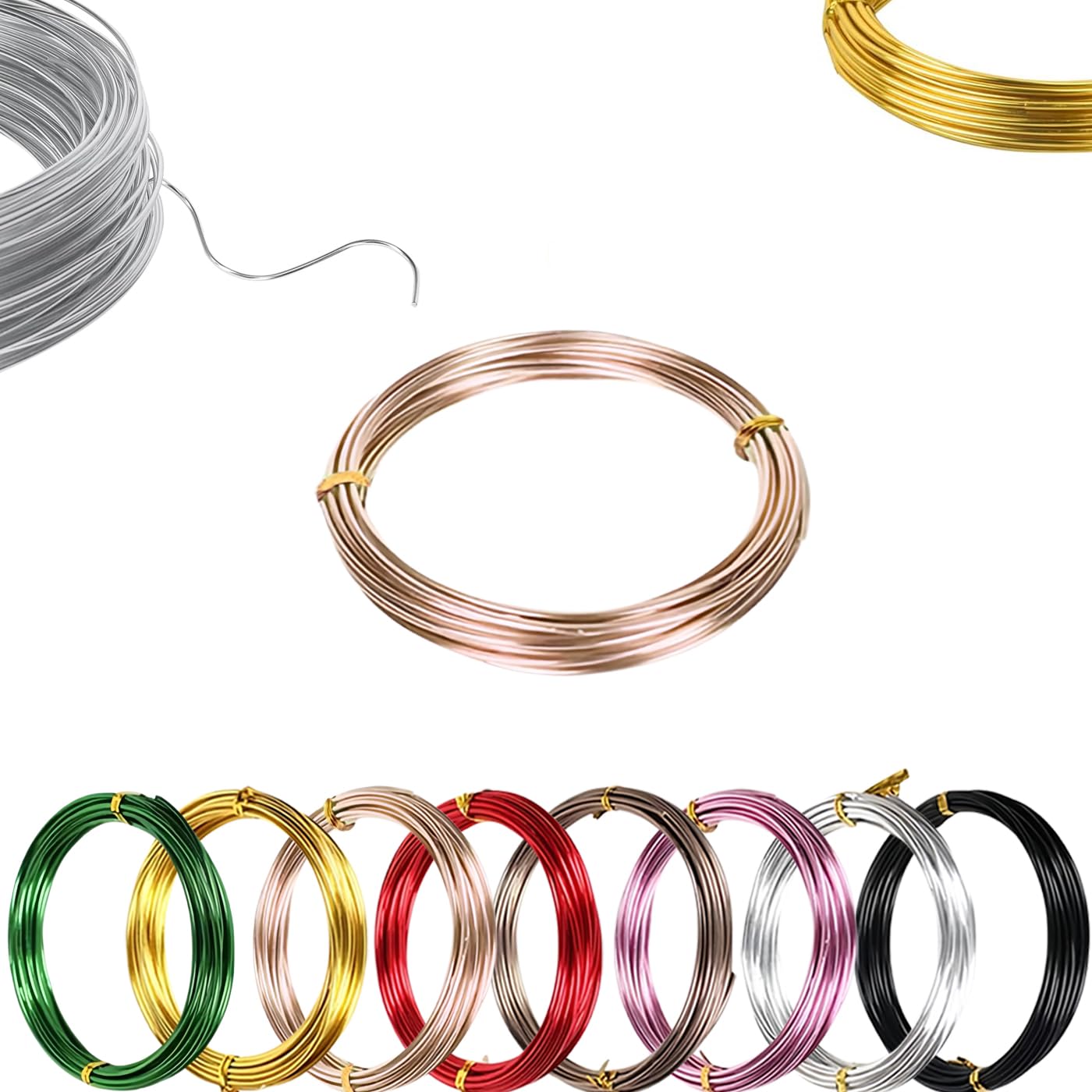 45m Rose Gold Aluminum Craft Wire 1mm 18 Gauge,Thin Crafting Bendable Sculpting Copper Wires,Weaving Wrapping Florist Metal Wire for Jewellery Making,Modelling,Bead Floral Making Skeleton Wires