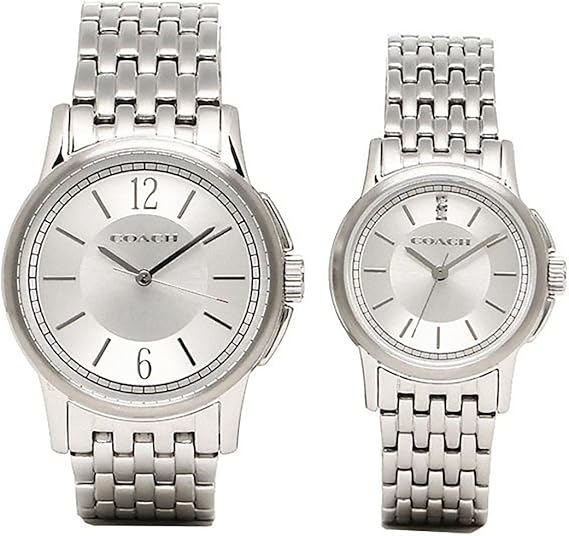 Amazon コーチ 時計 メンズ レディース ニュークラシック シグネチャー 38mm 34mm ペアウォッチ クォーツ ホワイト シルバー Coach 並行輸入品 メンズ腕時計 腕時計 通販