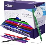 Eziglide 100-Pack Ballpoint Pen Set 5 Assorted Colours 1.0mm Medium Point